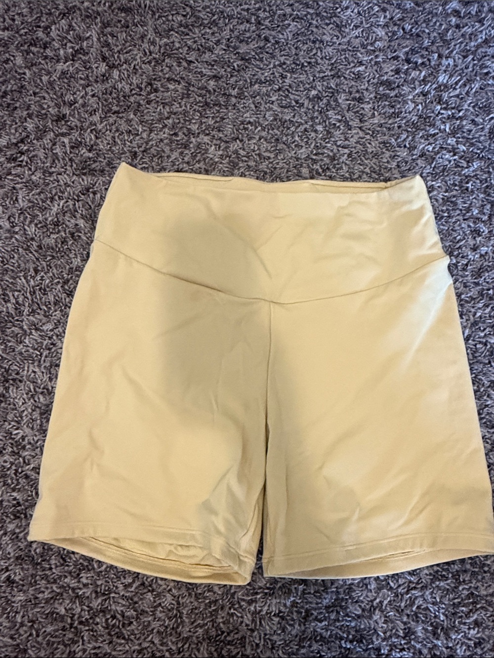 High-Waist Women’s Bike Shorts in Light Yellow